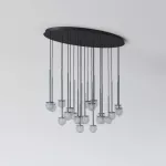 CLAR PANEL RH59 elipsa 1100x600, fi100 wisząca LED 22x2,7W/298lm/3000K, 230V, przewód czarny guma, szary grafitowy (mat) RAL 7024