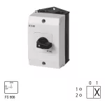 T3-1-8200/I2 Przełącznik Zał.-Wył., Styki: 2, 32A, tabliczka: 0-1, 90°, bez samopowrotu, w obudowie IP65, pokrętło czarne bez możliwości blokady