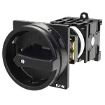 T0-3-15680/V/SVB-SW Rozłącznik główny, 3 bieg. + N + 1 NO + 1 NC, 20 A, funkcja awaryjnego zatrzymania , 90 °, blok. na kłódkę w pozycji Wył., montaż rozłączny, pokrętło czarne z blokadą na kłódkę