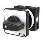 T0-1-8220/E Przełącznik zasilania, Styki: 2, 20 A, tabliczka: 1-2, 90 °, bez samopowrotu, montaż natablicowy, pokrętło czarne bez możliwości blokady