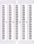ES-NU0851251 Oznacznik 251 do 300 (100 szt.)