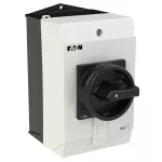 T0-2-8900/I2H/MBS/SVB-SW Rozłącznik główny, 3 bieg.+N, 20A, funkcja awaryjnego zatrzymania, blok. na kłódkę w pozycji Wył., 90°, w obudowie ze szkła utwardzanego, z płytą ekranującą MBS, pokrętło czarne z blokadą na kłódkę