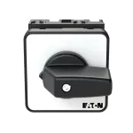 T0-1-15434/E Przełącznik zasilania, Styki: 2, z samopowrotem z HAND, 20 A, tabliczka: HAND0-AUTO, 45 °, z samopowrotem/bez samopowrotu, montaż natablicowy, pokrętło czarne bez możliwości blokady