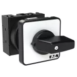 T0-1-15434/E Przełącznik zasilania, Styki: 2, z samopowrotem z HAND, 20 A, tabliczka: HAND0-AUTO, 45 °, z samopowrotem/bez samopowrotu, montaż natablicowy, pokrętło czarne bez możliwości blokady