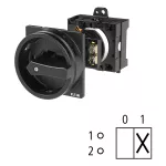 T3-1-8200/V/SVB-SW Rozłącznik główny, 1 bieg., 32 A, funkcja awaryjnego zatrzymania, 90 °, blok. na kłódkę w pozycji Wył., montaż rozłączny, pokrętło czarne z blokadą na kłódkę