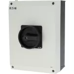 T5-4-15682/I5/SVB-SW Rozłącznik główny, 6 bieg. + 1 NO + 1 NC, 100 A, 90 °, w obudowie IP65, pokrętło czarne z blokadą na kłódkę