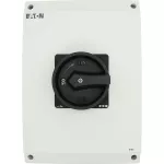 T5-4-15682/I5/SVB-SW Rozłącznik główny, 6 bieg. + 1 NO + 1 NC, 100 A, 90 °, w obudowie IP65, pokrętło czarne z blokadą na kłódkę