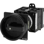 T3-4-8344/V/SVB-SW Rozłącznik główny, 8-bieg., 32 A, funkcja awaryjnego zatrzymania, 90 °, blok. na kłódkę w pozycji Wył., montaż rozłączny, pokrętło czarne z blokadą na kłódkę