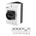 T3-3-15683/I2/SVB-SW Przełącznik Zał.-Wył., 3 bieg. + 2 NO + 1 NC, 32 A, 90 °, w obudowie IP65, pokrętło czarne z blokadą na kłódkę