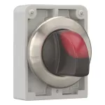 M30I-FWRLK-R Przeł.piórkowy podśw.30mm,czerwony,2 poz.,bez sam., stal nierdz.