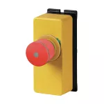 M22-PVL30/FK11/RG/FIY1 Miniaturowy przycisk zatrzymania awaryjnego 30mm w mini kasetce,1NO+1NC, podśw diodą RG., odblok. przez pociągnięcie