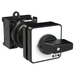 T0-1-8210/Z Przełącznik zasilania, Styki: 2, 20 A, tabliczka: 1-0-2, 60 °, bez samopowrotu, montaż rozłączny, pokrętło czarne bez możliwości blokady