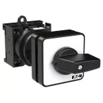 T0-1-8210/Z Przełącznik zasilania, Styki: 2, 20 A, tabliczka: 1-0-2, 60 °, bez samopowrotu, montaż rozłączny, pokrętło czarne bez możliwości blokady