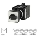 T3-5-8369/Z Przełącznik zasilania, Styki: 10, 32 A, tabliczka: 1-2, 90 °, bez samopowrotu, montaż rozłączny, pokrętło czarne bez możliwości blokady