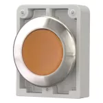 M30I-FDRL-A Przycisk podśw. 30mm płaski,bez sam.,bursztynowy, stal nierdz.
