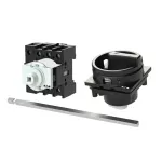 P1-32/M4/N/SVB-SW Rozłącznik główny, 3 bieg. + N, 32 A, funkcja awaryjnego zatrzymania , blok. na kłódkę w pozycji Wył., z 400 mm metalową osią, montaż rozłączny, pokrętło czarne z blokadą na kłódkę