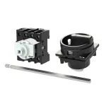 P1-32/M4/N/SVB-SW Rozłącznik główny, 3 bieg. + N, 32 A, funkcja awaryjnego zatrzymania , blok. na kłódkę w pozycji Wył., z 400 mm metalową osią, montaż rozłączny, pokrętło czarne z blokadą na kłódkę