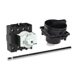 P1-32/M4/N/SVB-SW Rozłącznik główny, 3 bieg. + N, 32 A, funkcja awaryjnego zatrzymania , blok. na kłódkę w pozycji Wył., z 400 mm metalową osią, montaż rozłączny, pokrętło czarne z blokadą na kłódkę