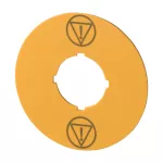 M22-XBK-ESS Żółta tabliczka D = 60 mm z symb. kontrolowanego stopu