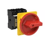 P3-63/V/SVB Rozłącznik główny, 3 bieg., 63 A, funkcja awaryjnego zatrzymania, blok. na kłódkę w pozycji Wył., montaż rozłączny, pokrętło czerwono-żółte z blokadą na kłódkę
