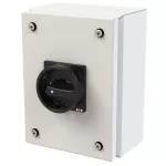 P1-25/SE1/SVB-SW/HI11 Rozłącznik ZAŁ-WYŁ, 3 bieg.+1NO+1NC, 25A, w obudowie ze stali, pokrętło pokrętło czarne z blokadą na kłódkę