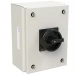 P1-25/SE1/SVB-SW/HI11 Rozłącznik ZAŁ-WYŁ, 3 bieg.+1NO+1NC, 25A, w obudowie ze stali, pokrętło pokrętło czarne z blokadą na kłódkę