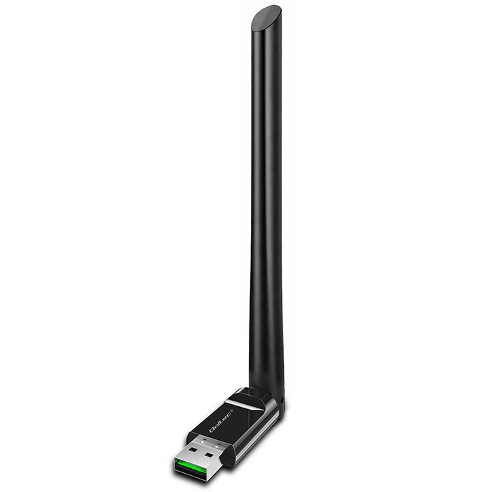 Qoltec Karta sieciowa zewnętrzna | Adapter Wi-fi USB z anteną 6dBi | Standard N | USB 2.0 | 150Mb/s | 2.4GHz