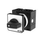 T3-2-8215/E Przełącznik zasilania, Styki: 4, 32 A, tabliczka: 201, 45 °, z samopowrotem, montaż natablicowy, pokrętło czarne bez możliwości blokady