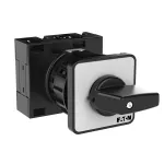 T3-1-8210/EZ Przełącznik zasilania, Styki: 2, 32 A, tabliczka: 1-0-2, 60 °, bez samopowrotu, montaż natablicowy 22,3 mm, pokrętło czarne bez możliwości blokady