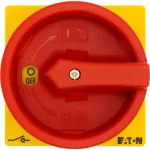 T0-1-102/V/SVB Rozłącznik główny, 2 bieg., 20 A, funkcja awaryjnego zatrzymania, 90 °, blok. na kłódkę w pozycji Wył., montaż rozłączny, pokrętło czerwono-żółte z blokadą na kłódkę