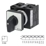 T3-3-8342/E Przełącznik Zał.-Wył., 6 bieg., 32 A, 90 °, montaż natablicowy, pokrętło czarne bez możliwości blokady