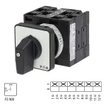 T3-3-8342/E Przełącznik Zał.-Wył., 6 bieg., 32 A, 90 °, montaż natablicowy, pokrętło czarne bez możliwości blokady