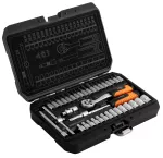 Zestaw kluczy nasadowych 1/4", 38 szt., satynowy