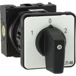 T0-1-8210/EZ Przełącznik zasilania, Styki: 2, 20 A, tabliczka: 1-0-2, 60 °, bez samopowrotu, montaż natablicowy 22,3 mm, pokrętło czarne bez możliwości blokady