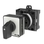 T3-1-8210/Z Przełącznik zasilania, Styki: 2, 32 A, tabliczka: 1-0-2, 60 °, bez samopowrotu, montaż rozłączny, pokrętło czarne bez możliwości blokady