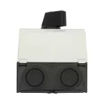 T0-2-8221/I1 Przełącznik zasilania, Styki: 4, 20 A, tabliczka: 1-2, 90 °, bez samopowrotu, w obudowie IP65, pokrętło czarne bez możliwości blokady