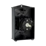 T0-2-8221/I1 Przełącznik zasilania, Styki: 4, 20 A, tabliczka: 1-2, 90 °, bez samopowrotu, w obudowie IP65, pokrętło czarne bez możliwości blokady