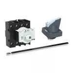 P1-25/M4/N/K1-PG Rozłącznik główny, 3 bieg. + N, 25 A, funkcja awaryjnego zatrzymania , blok. na kłódkę w pozycji Wył., z 400 mm metalową osią, montaż rozłączny, pokrętło K1 szare z blokadą na kłódkę