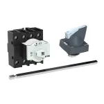 P1-25/M4/N/K1-PG Rozłącznik główny, 3 bieg. + N, 25 A, funkcja awaryjnego zatrzymania , blok. na kłódkę w pozycji Wył., z 400 mm metalową osią, montaż rozłączny, pokrętło K1 szare z blokadą na kłódkę