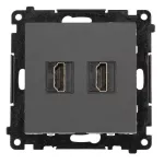 Simon 55 WMDA-P95XX9-116 Gniazdo HDMI 2.1 podwójne (moduł); Grafitowy mat