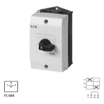 T3-1-8210/I2 Przełącznik zasilania, Styki: 2, 32 A, tabliczka: 1-0-2, 60 °, bez samopowrotu, w obudowie IP65, pokrętło czarne bez możliwości blokady