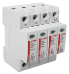 Ogranicznik przepięć typ T2, biegun 3+NPE, In: 20kA (8/20), Imax: 40kA, Uc: 255V AC RSP-T2-AC/3+NPE