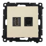 Simon 55 WMDA-P95X10-144 Gniazdo HDMI 2.1 + RJ45 kat.6. (moduł); Szampański mat