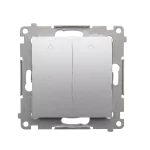 Simon 54 WMDL-043XXN-043 Łącznik roletowy podwójny trójpozycyjny 1-0-2 (moduł) 10 A, 250 V~, szybkozłącza; srebrny mat