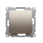 Simon 54 WMDL-043XXN-044 Łącznik roletowy podwójny trójpozycyjny 1-0-2 (moduł) 10 A, 250 V~, szybkozłącza; złoty mat