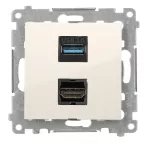 Simon 54 WMDH-0XXXX3-041 Gniadzo HDMI 1,4 + USB 3.0; kremowy