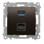 Simon 54 WMDH-0XXXX3-046 Gniadzo HDMI 1,4 + USB 3.0; brąz mat