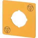 M22-XYK-ESS Żółta tabliczka 50 x 50 mm z symb. kontrolowanego stopu