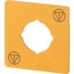 M22-XYK-ESS Żółta tabliczka 50 x 50 mm z symb. kontrolowanego stopu