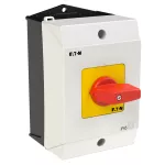 T0-2-8900/I1-RT Przełącznik Zał.-Wył., 3 bieg. + N, 20 A, 90 °, w obudowie IP65, pokrętło czerwono-żółte bez możliwości blokady